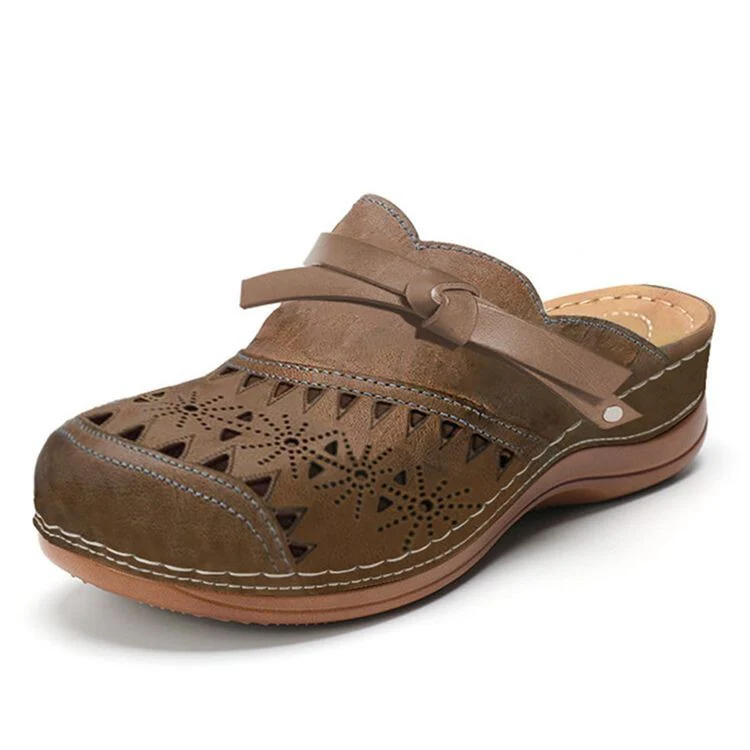 Damen Komfort Clogs mit modischem Lochmuster und dekorativem Riemen Heidi Mode - Image 11