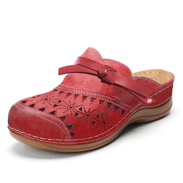 Damen Komfort Clogs mit modischem Lochmuster und dekorativem Riemen Heidi Mode - Image 3