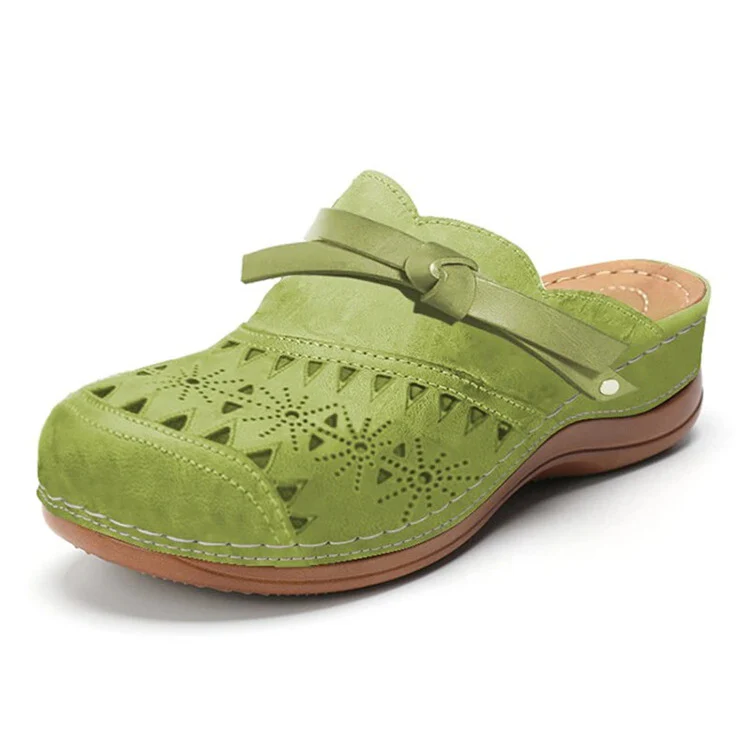 Damen Komfort Clogs mit modischem Lochmuster und dekorativem Riemen Heidi Mode - Image 5