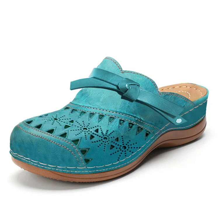 Damen Komfort Clogs mit modischem Lochmuster und dekorativem Riemen Heidi Mode - Image 9
