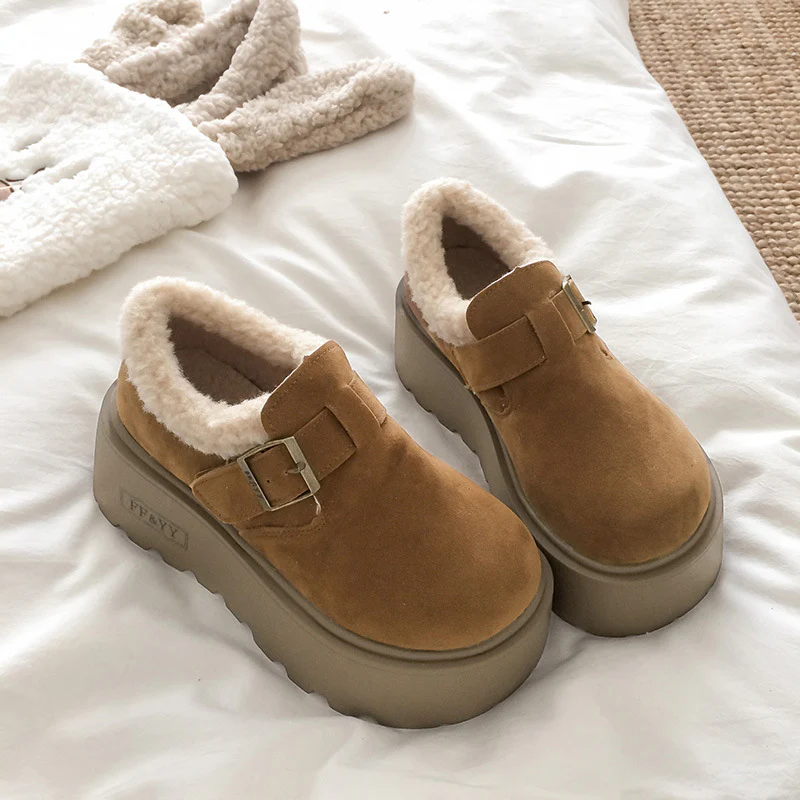 Damen Komfort Clogs mit warmem Kunstfell und modischem Riemen Heidi Mode - Image 2
