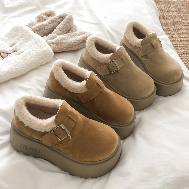 Damen Komfort Clogs mit warmem Kunstfell und modischem Riemen Heidi Mode - Image 4