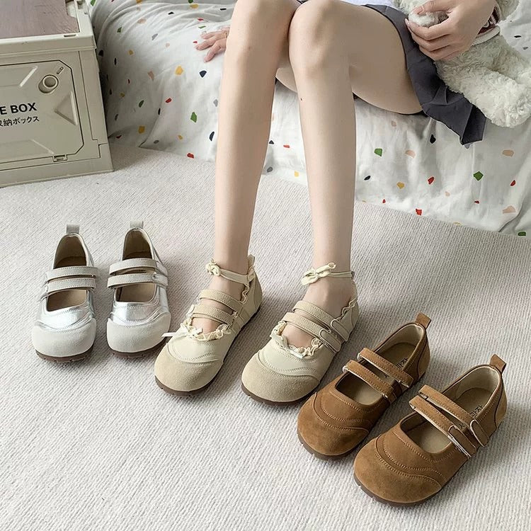 Damen Komfortable Ballerinas mit Doppelschlaufe Heidi Mode