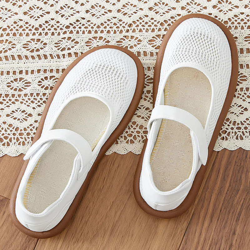 Damen Komfortable Ballerinas mit elastischem Klettverschluss Heidi Mode