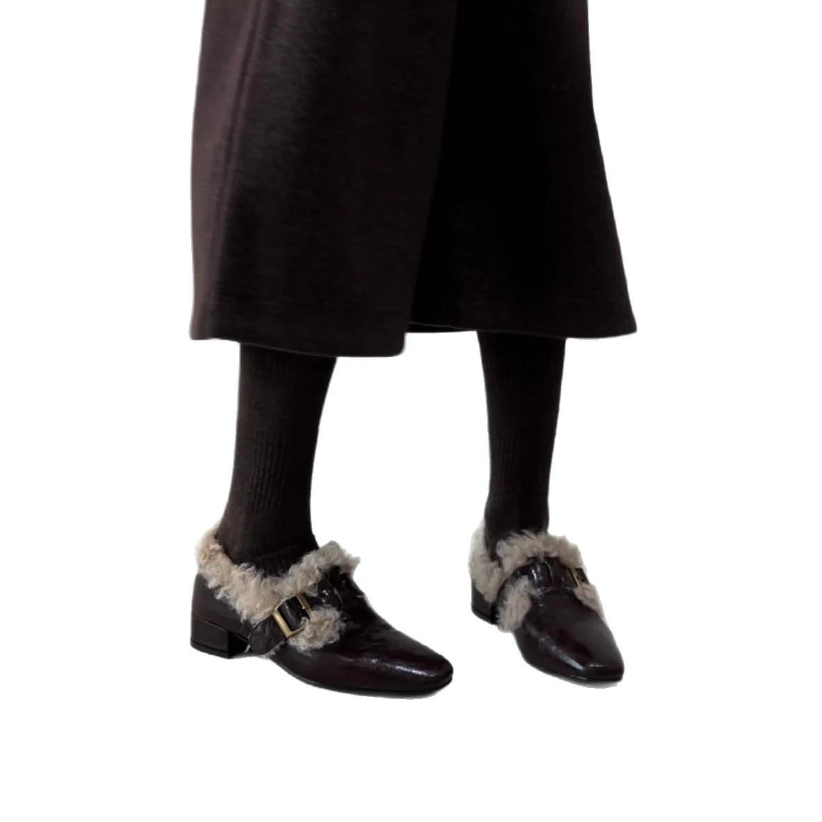 Damen Komfortable Ballerinas mit kuscheligem Innenfutter und modischem Schnallenakzent Heidi Mode - Image 5