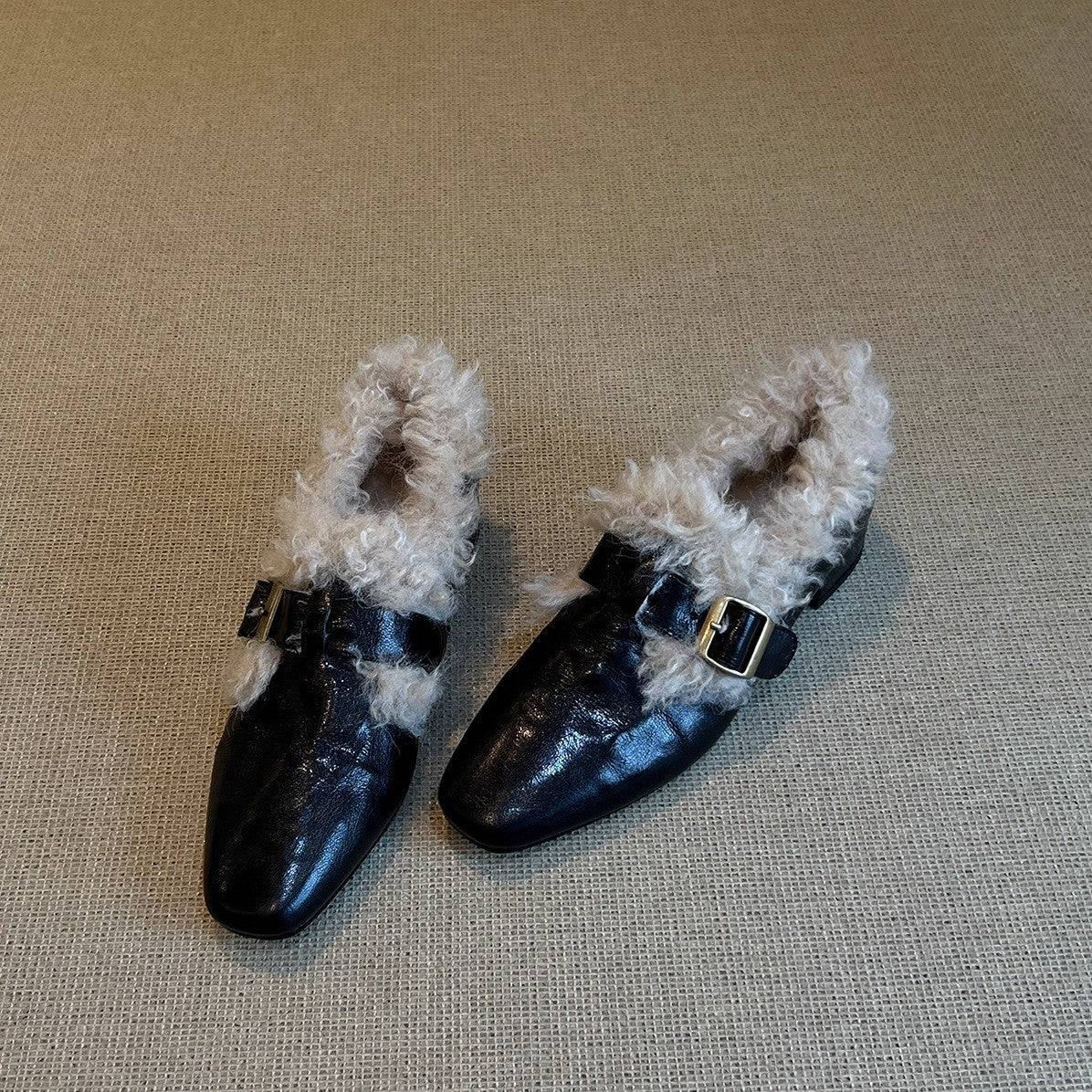Damen Komfortable Ballerinas mit kuscheligem Innenfutter und modischem Schnallenakzent Heidi Mode - Image 6
