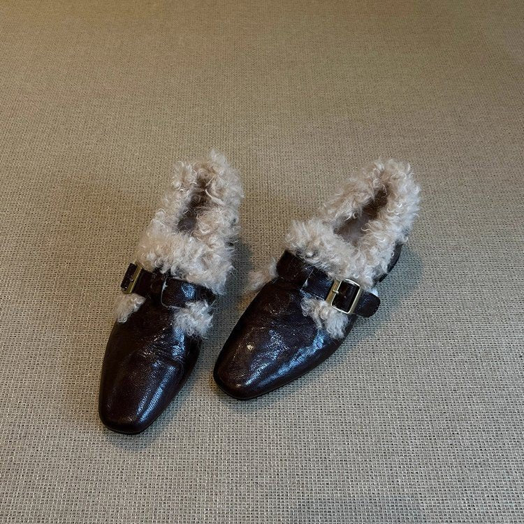 Damen Komfortable Ballerinas mit kuscheligem Innenfutter und modischem Schnallenakzent Heidi Mode - Image 7