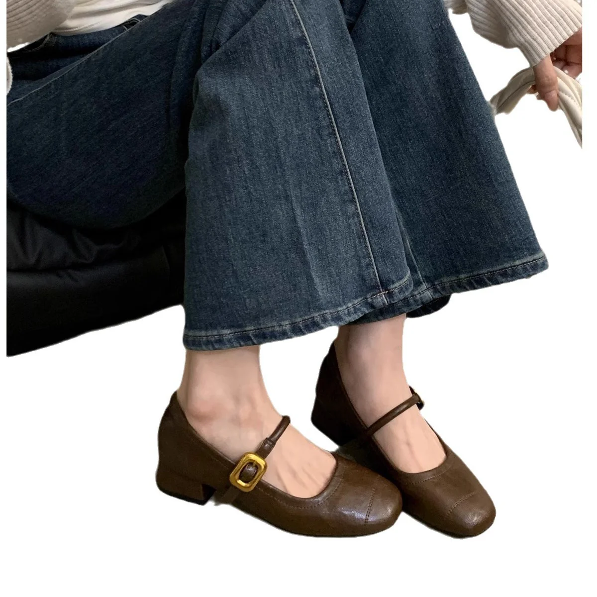 Damen Komfortable Ballerinas mit modischem Riemen und dekorativem Schnallenverschluss Heidi Mode - Image 5