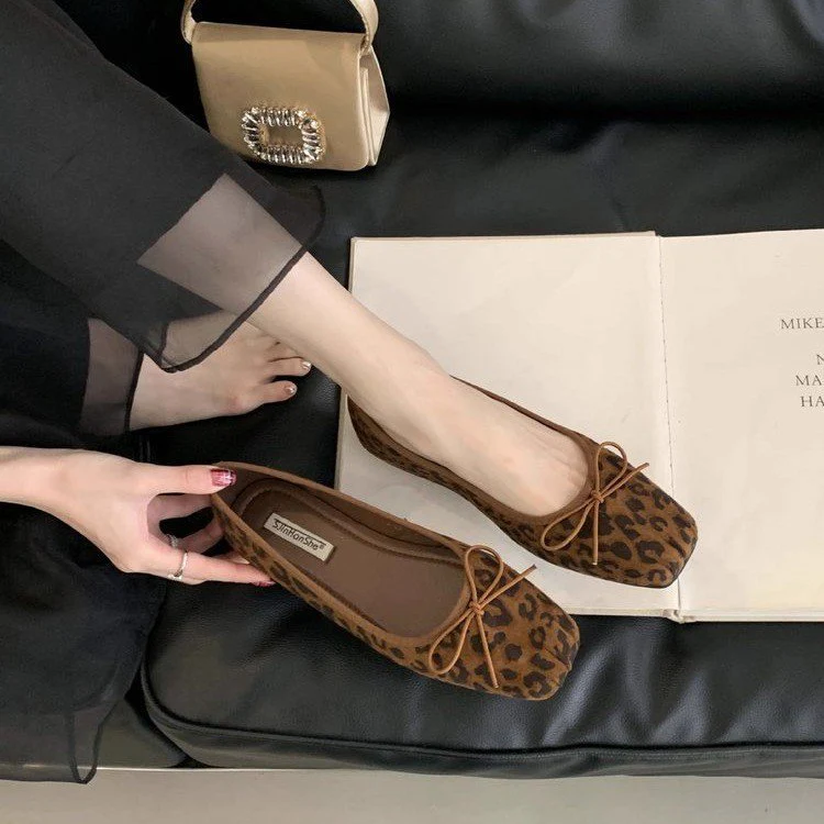 Damen Komfortable Ballerinas mit trendigem Leopardenmuster Heidi Mode