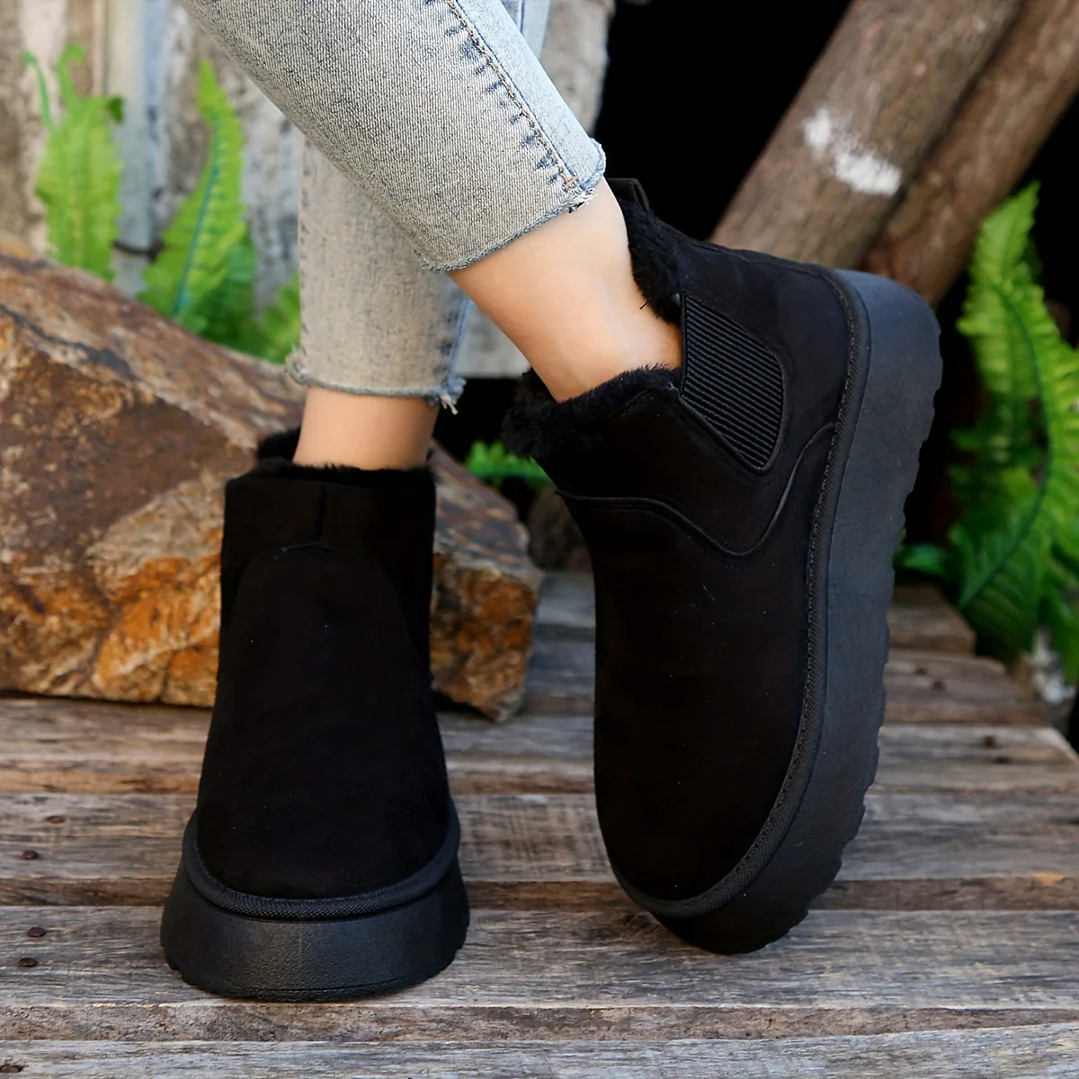 Damen Komfortable Chelsea-Stiefeletten mit Warmfutter Heidi Mode - Image 2