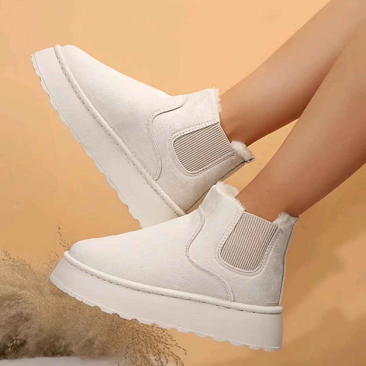 Damen Komfortable Chelsea-Stiefeletten mit Warmfutter Heidi Mode - Image 4