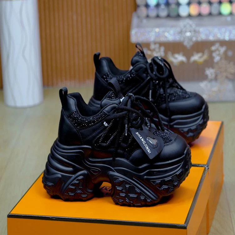 Damen Komfortable Chunky Sneakers mit modischen Glitzerdetails Heidi Mode - Image 3