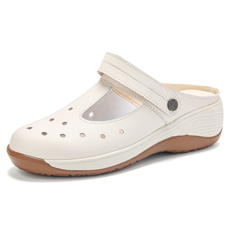 Damen Komfortable Clogs mit atmungsaktiven Ausschnitten und verstellbarem Riemen Heidi Mode - Image 5
