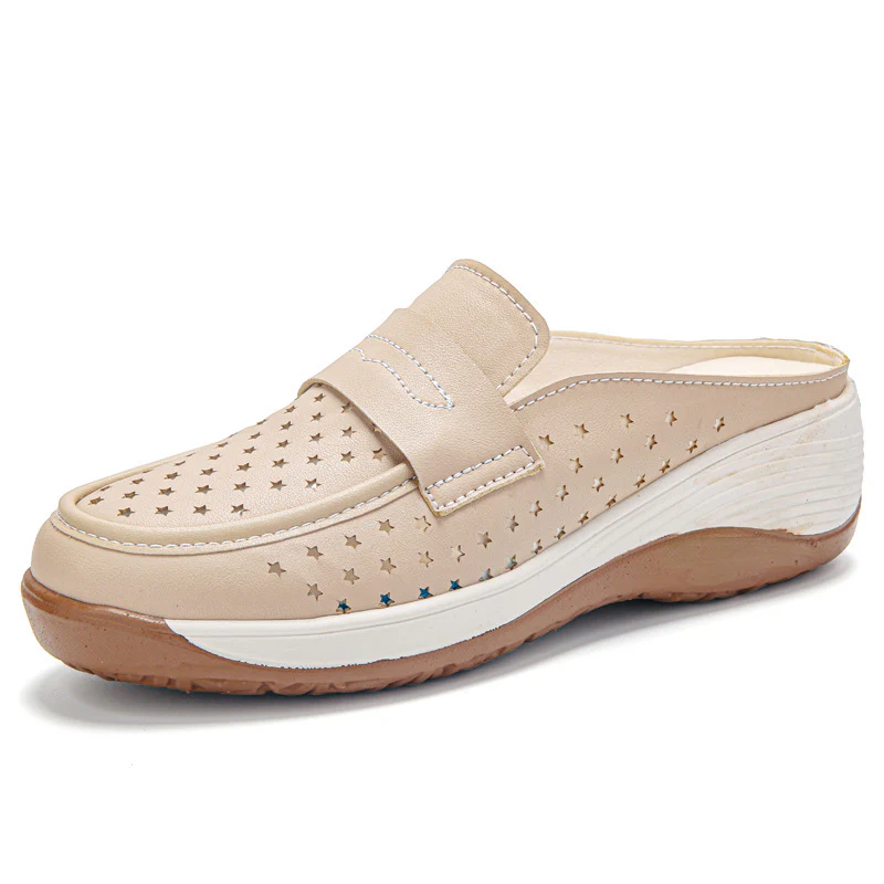 Damen Komfortable Clogs mit atmungsaktiver Lederoberfläche Heidi Mode - Image 5