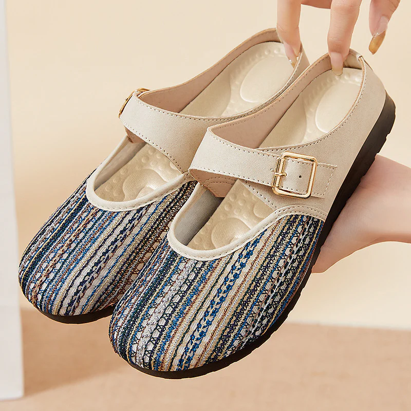 Damen Komfortable Clogs mit verstellbarem Riemen und atmungsaktiver Oberfläche Heidi Mode