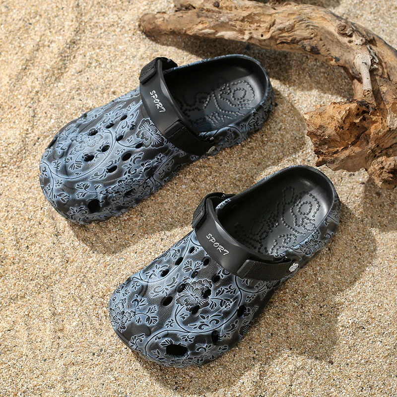 Damen Komfortable Clogs mit verstellbarem Riemen und floralem Design Heidi Mode - Image 2