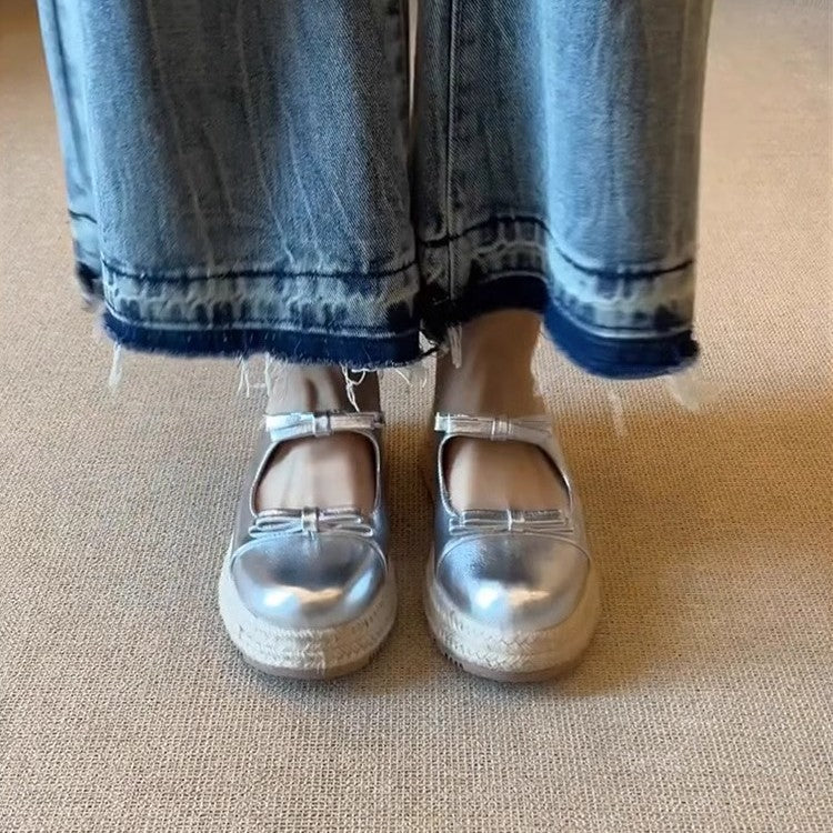 Damen komfortable Espadrilles-Pantoletten mit Schleifen-Applikation Heidi Mode - Image 3