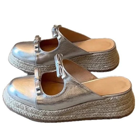 Damen komfortable Espadrilles-Pantoletten mit Schleifen-Applikation Heidi Mode - Image 5