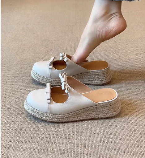 Damen komfortable Espadrilles-Pantoletten mit Schleifen-Applikation Heidi Mode - Image 7