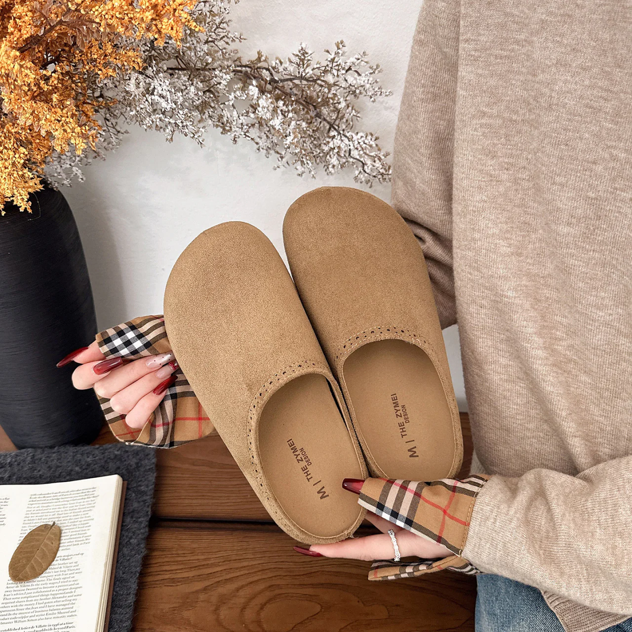 Damen Komfortable Filzclogs mit exquisitem Innenfutter Heidi Mode - Image 3