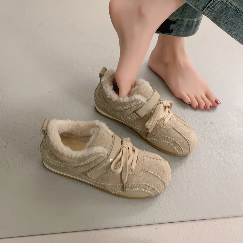 Damen Komfortable Fleece-Sneaker mit verstellbarem Riemen und kuscheligem Innenfutter Heidi Mode - Image 6