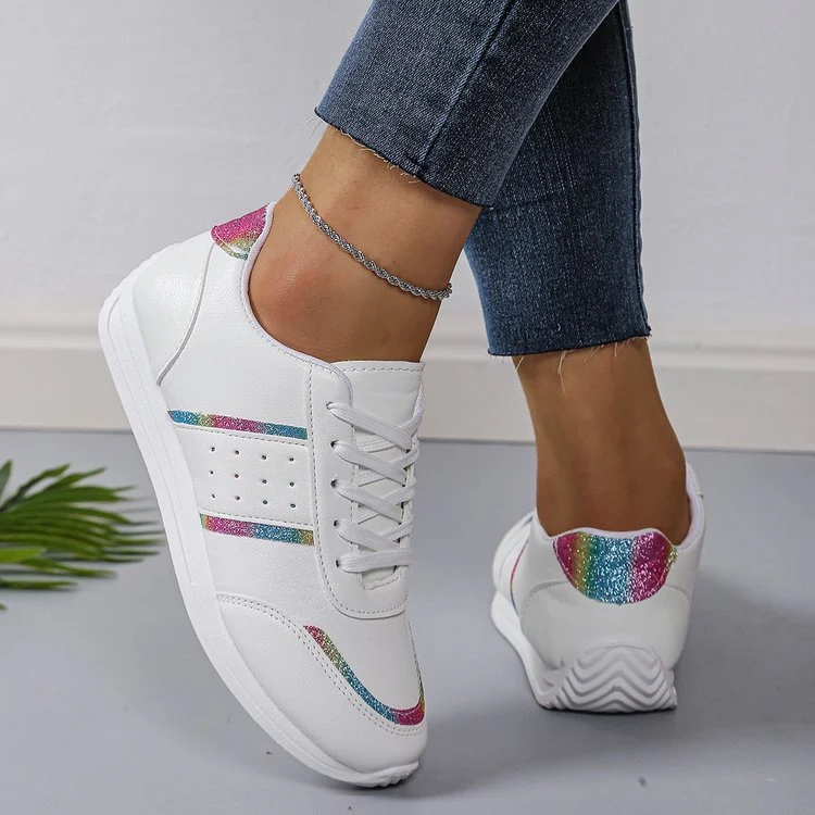 Damen Komfortable Freizeit-Sneaker mit schimmernden Akzenten Heidi Mode - Image 3