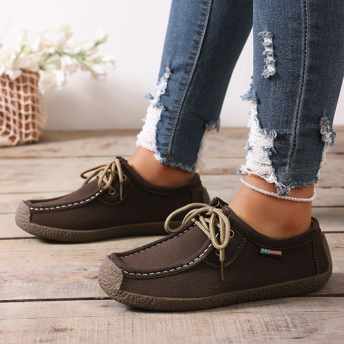 Damen Komfortable Freizeitschuhe mit modischem Schnürsystem Heidi Mode - Image 3