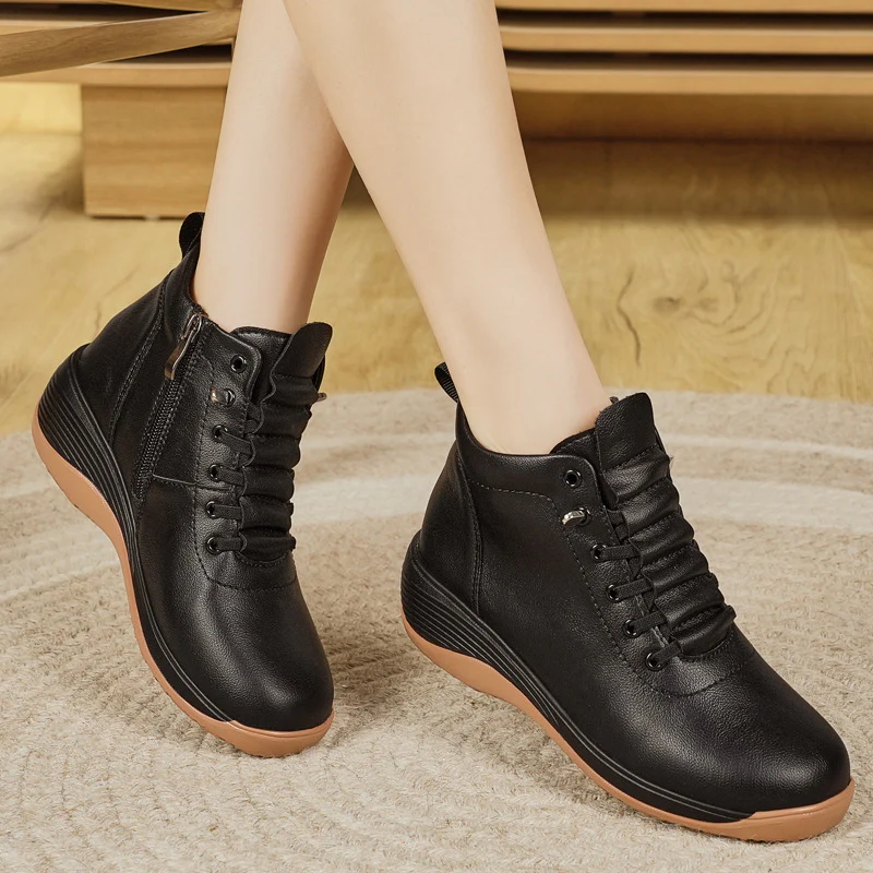 Damen Komfortable High-Top Sneakers mit elastischer Schnürung und dämpfender Sohle Heidi Mode - Image 4