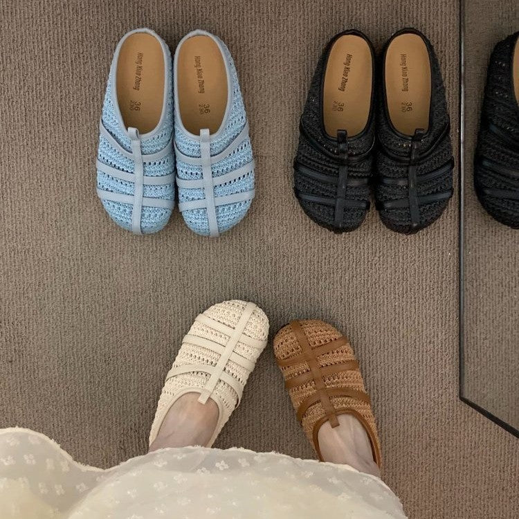 Damen komfortable Hüttenschuhe mit atmungsaktiver Strickstruktur Heidi Mode - Image 3