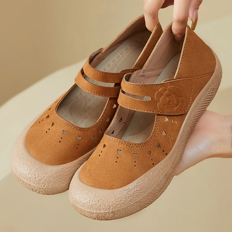 Damen Komfortable Klettschuhe mit Blütenverzierung Heidi Mode - Image 2