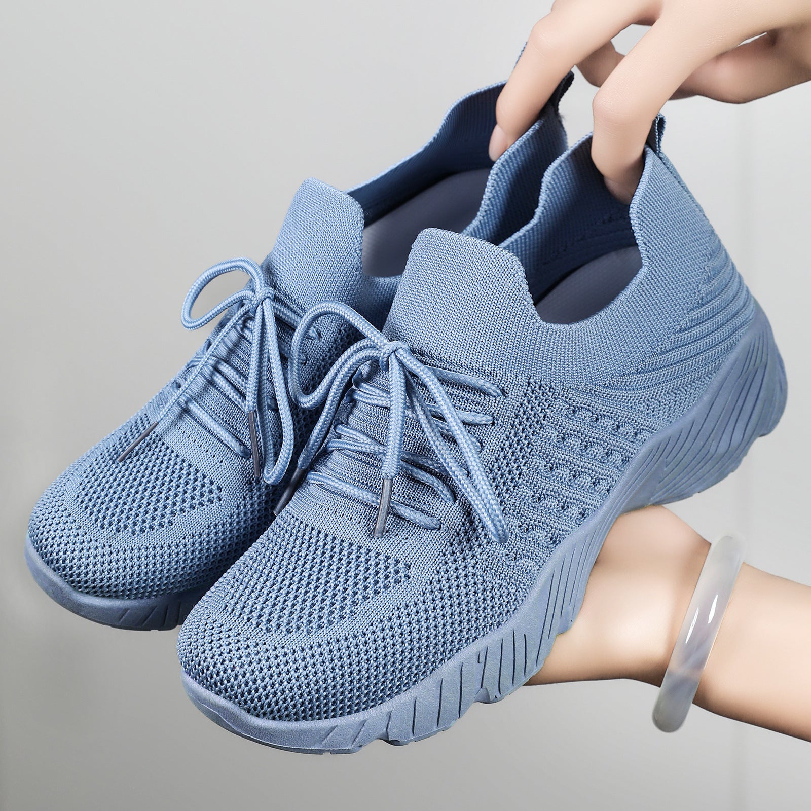 Damen Komfortable Leichtgewicht Sneakers mit atmungsaktivem Strickdesign Heidi Mode