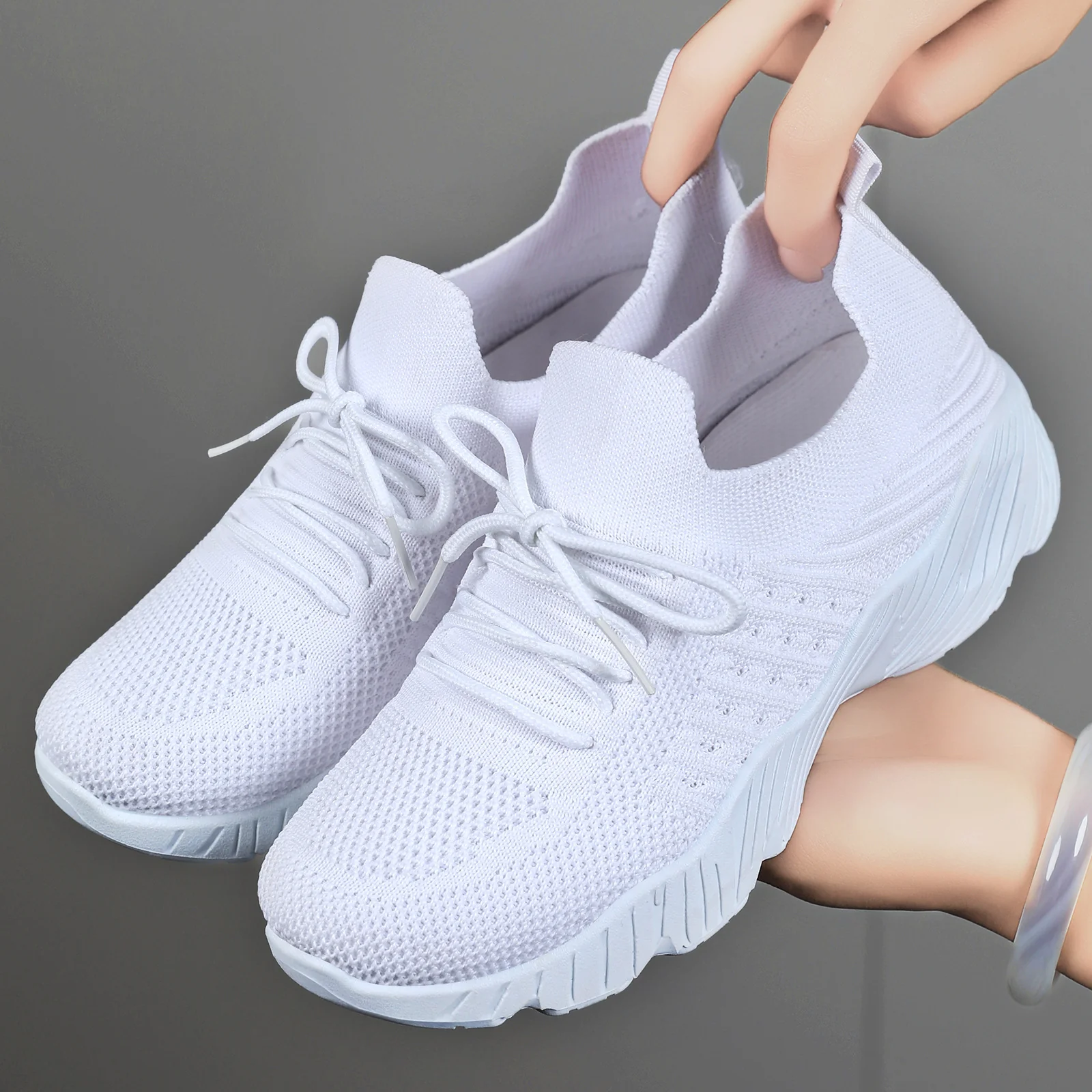 Damen Komfortable Leichtgewicht Sneakers mit atmungsaktivem Strickdesign Heidi Mode - Image 4