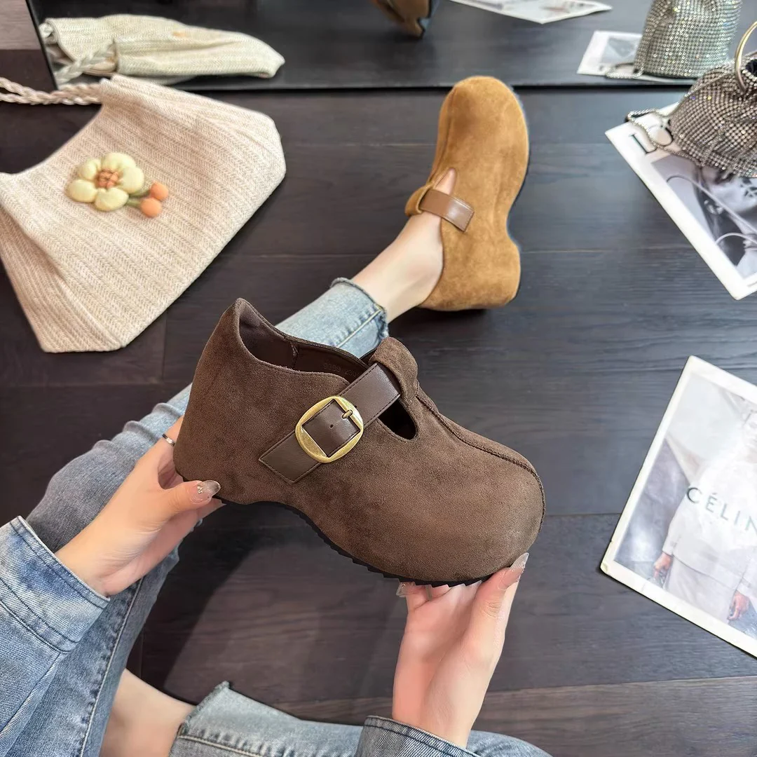 Damen Komfortable Mokassins mit modischer Schnalle und weichem Innenfutter Heidi Mode