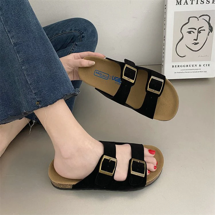 Damen Komfortable Pantoletten mit verstellbaren Doppelschnallen Heidi Mode - Image 10
