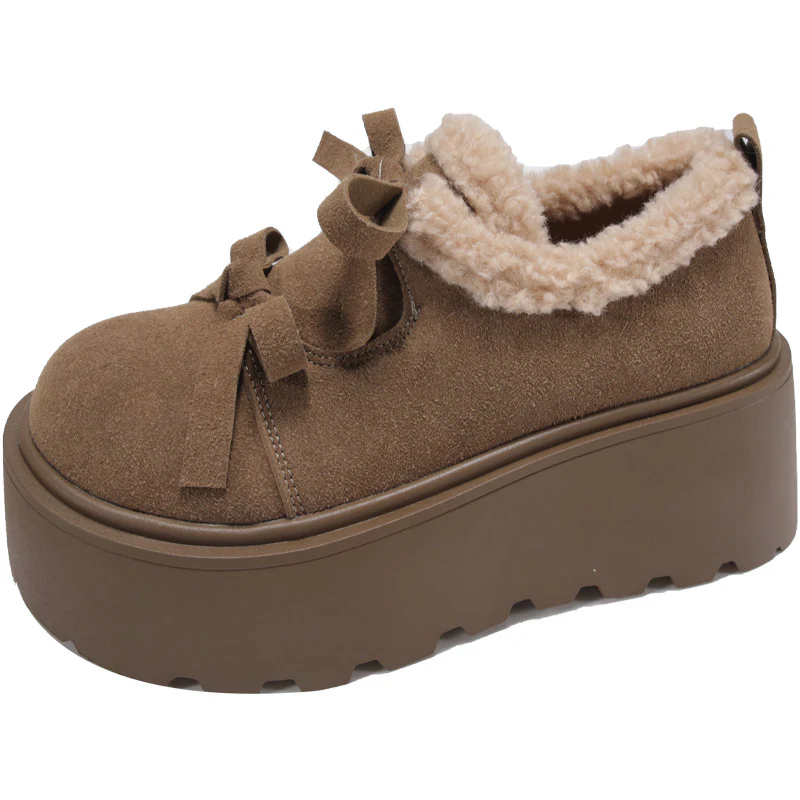 Damen Komfortable Plateau-Schuhe mit weichem Lammfell-Design Heidi Mode - Image 6