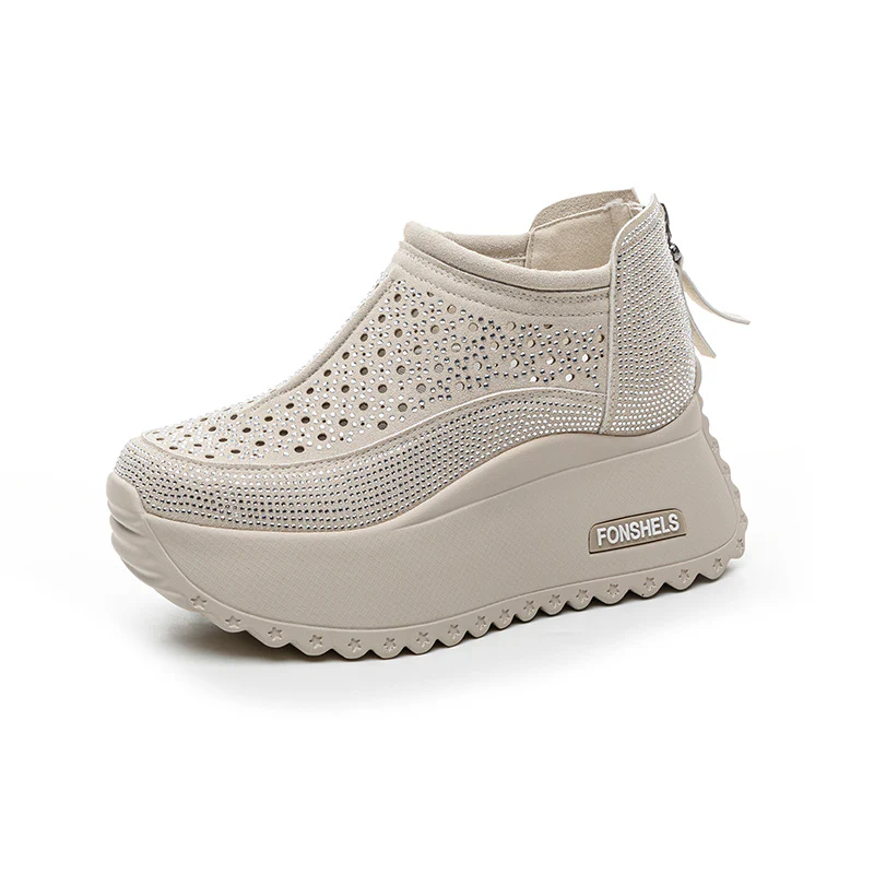 Damen Komfortable Plateau-Sneaker mit atmungsaktivem Obermaterial und modischem Design Heidi Mode - Image 7