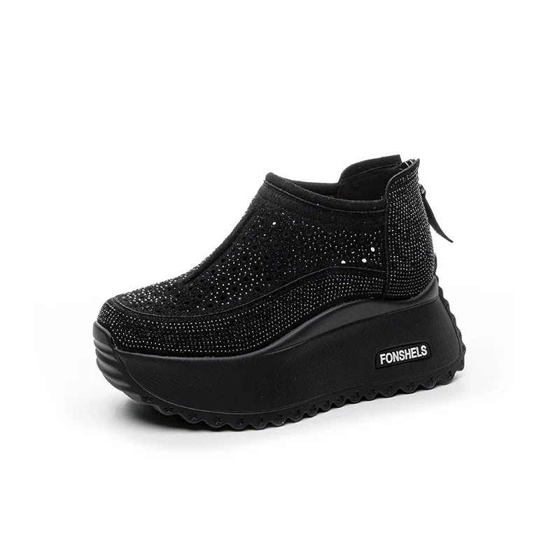 Damen Komfortable Plateau-Sneaker mit atmungsaktivem Obermaterial und modischem Design Heidi Mode - Image 8