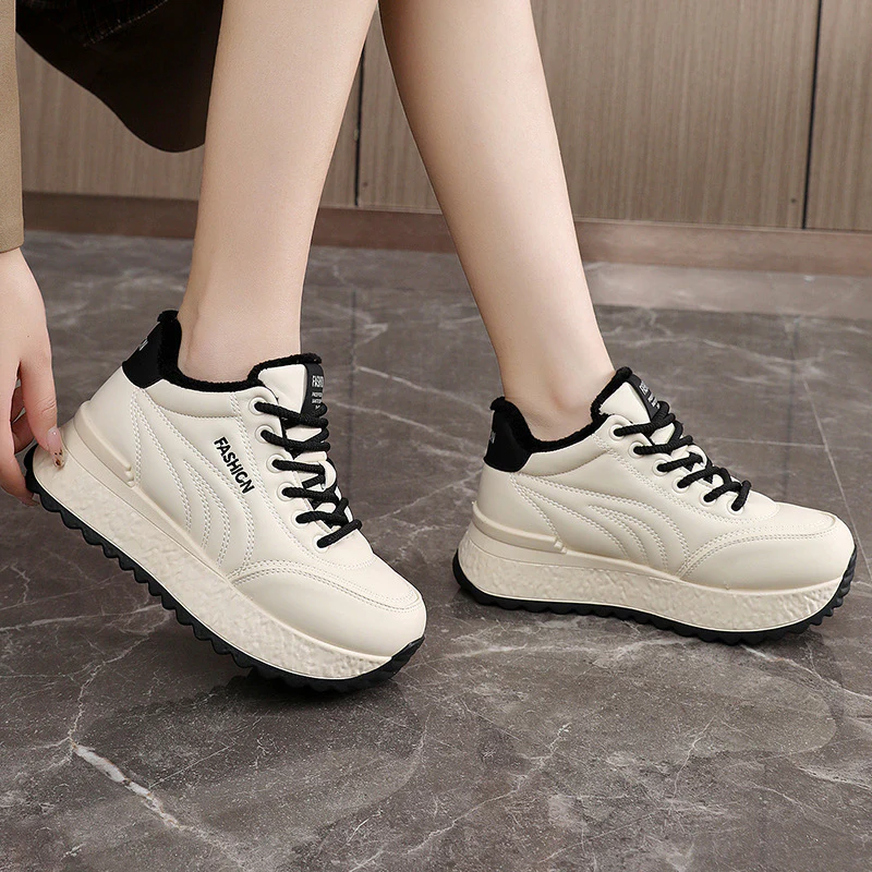 Damen Komfortable Plateau-Sneaker mit warmem Innenfutter Heidi Mode - Image 3