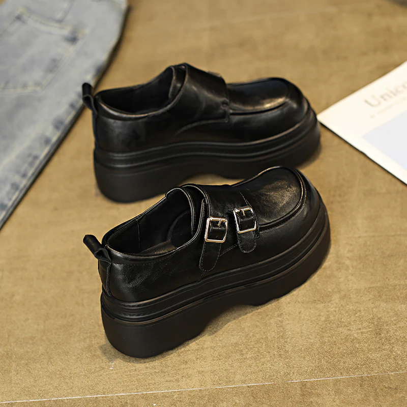 Damen Komfortable Plateauclogs mit verstellbarem Doppelschnallenverschluss Heidi Mode - Image 2