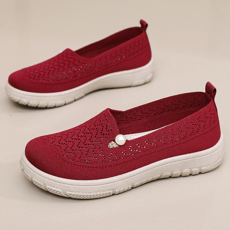 Damen Komfortable Slip-On Freizeitschuhe mit luftdurchlässigem Strickdesign Heidi Mode - Image 2