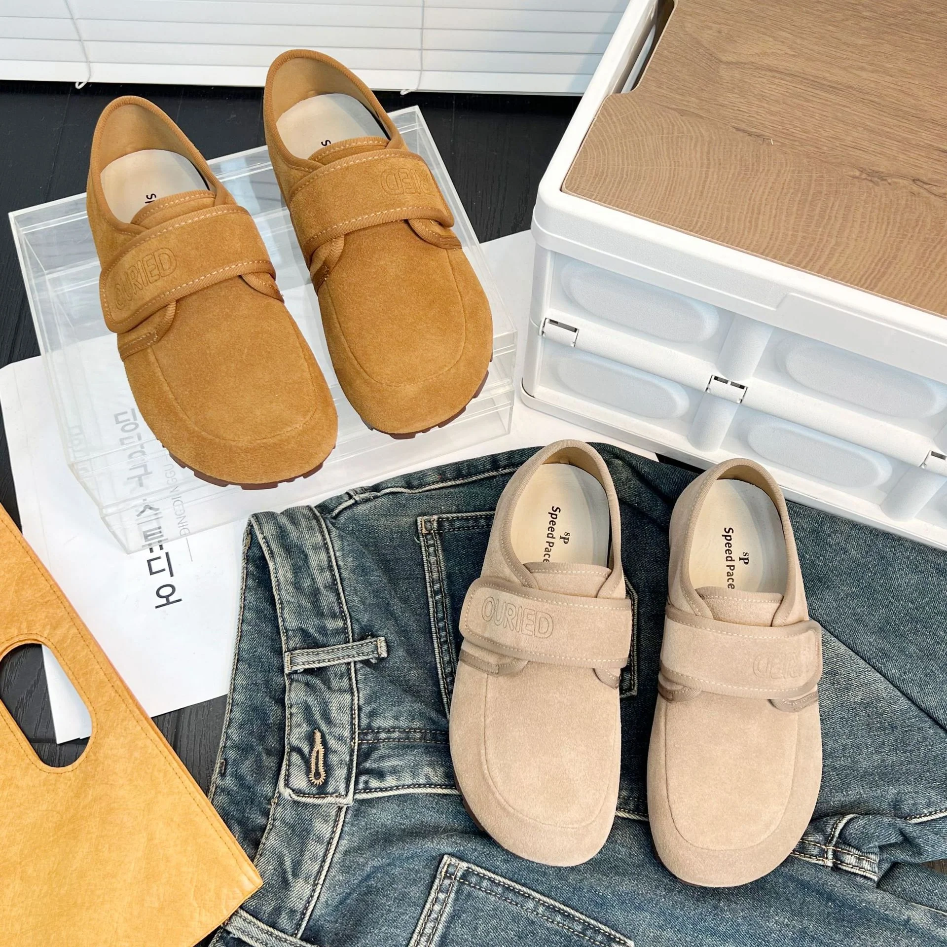 Damen Komfortable Slipper mit praktischem Klettverschluss Heidi Mode - Image 3