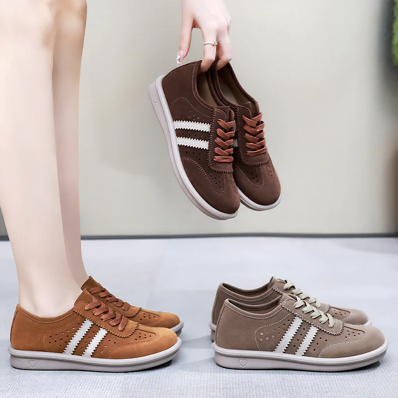 Damen Komfortable Sneaker aus Veloursleder mit atmungsaktiven Eigenschaften Heidi Mode - Image 4