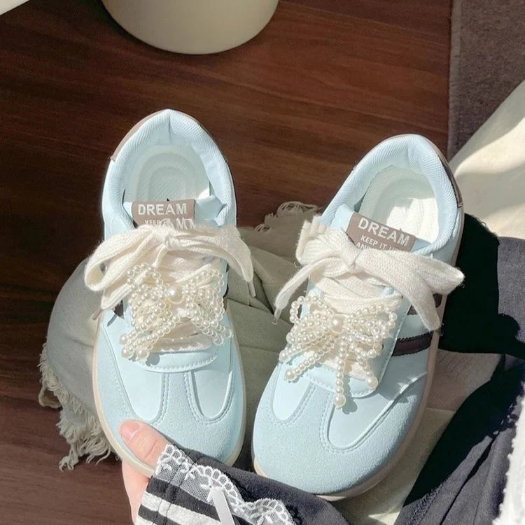 Damen Komfortable Sneaker mit eleganten Perlenapplikationen und atmungsaktiver Oberkante Heidi Mode - Image 5
