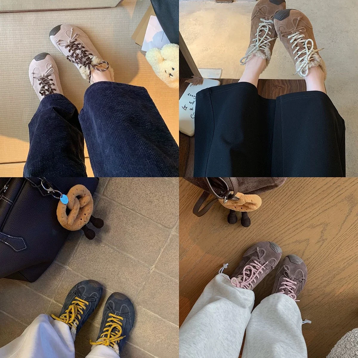 Damen Komfortable Sneaker mit flauschigem Innenfutter und modischem Design Heidi Mode - Image 4