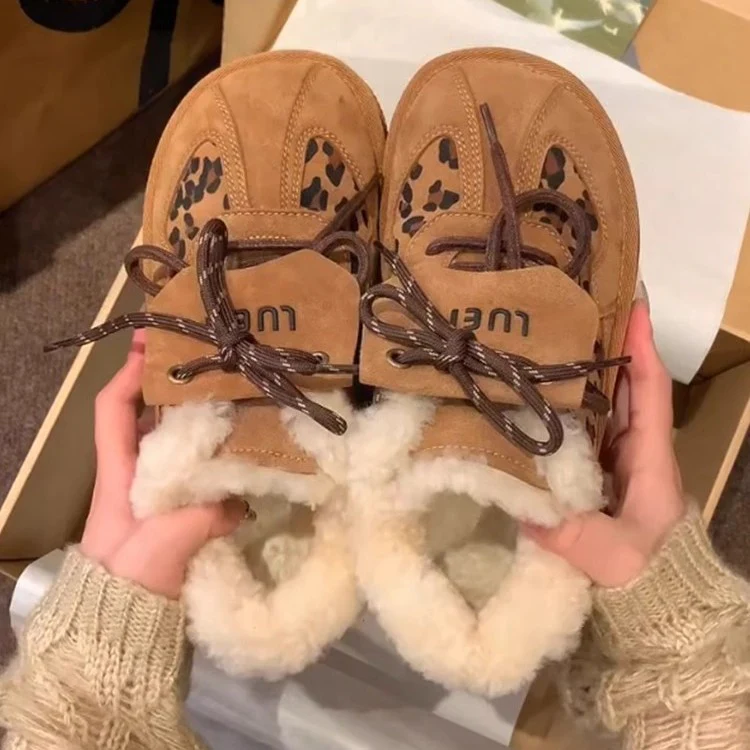 Damen Komfortable Sneaker mit kuscheligem Innenfutter und modischem Leopardenmuster Heidi Mode - Image 4
