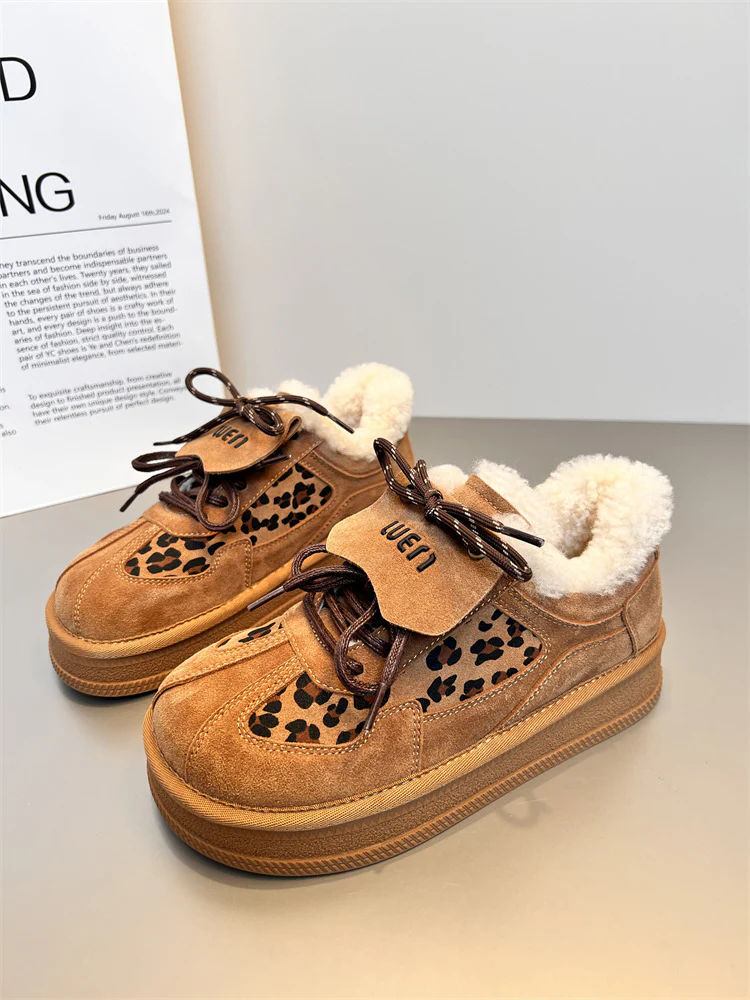 Damen Komfortable Sneaker mit kuscheligem Innenfutter und modischem Leopardenmuster Heidi Mode - Image 6