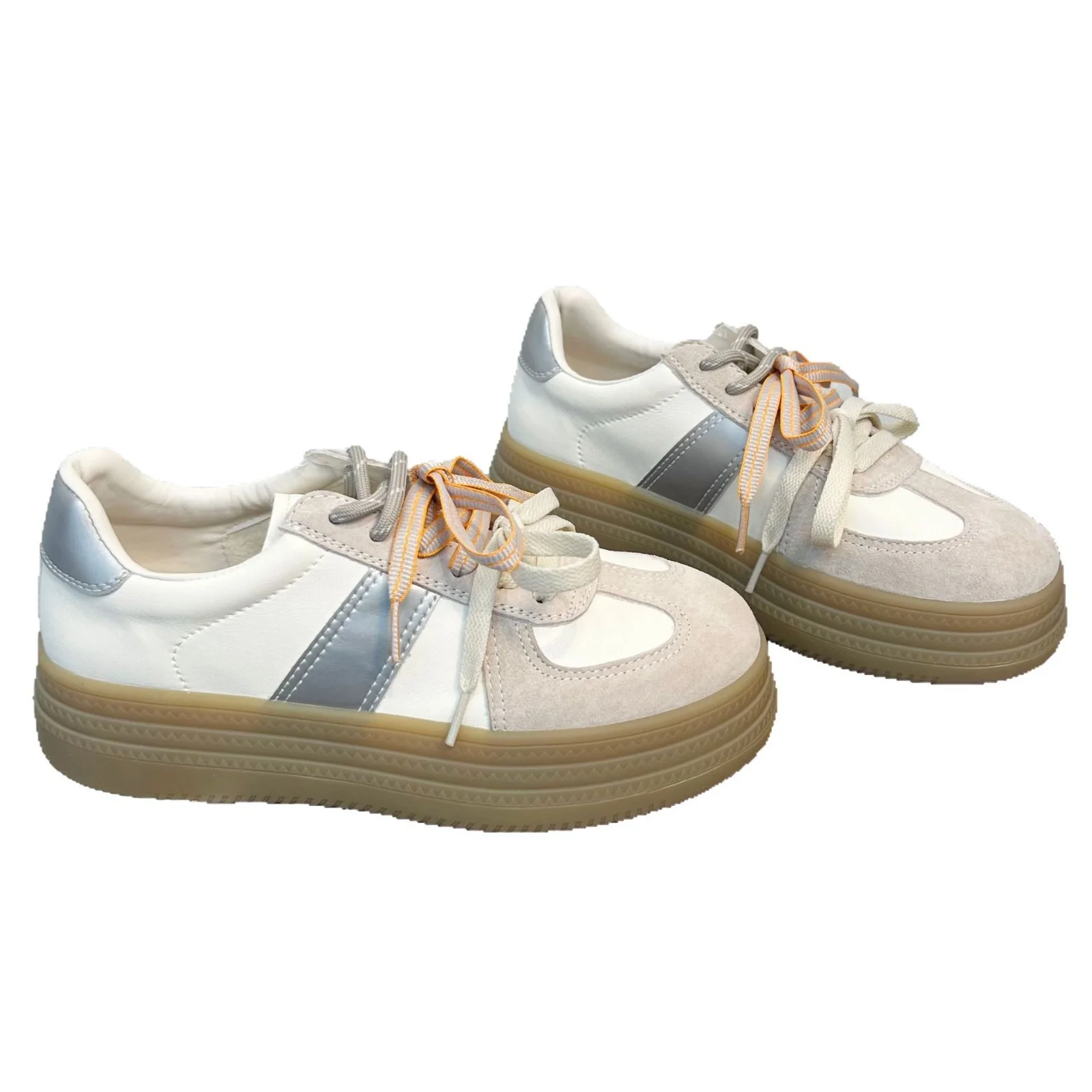 Damen Komfortable Sneaker mit praktischem Plateau und farbigen Schnürsenkeln Heidi Mode - Image 5