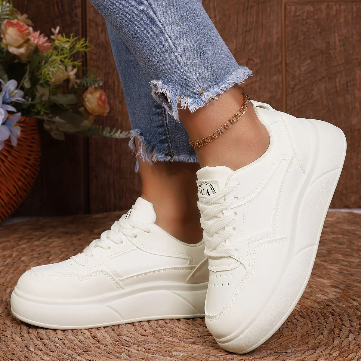 Damen Komfortable Sneakers mit dicker Laufsohle und modischem Design Heidi Mode - Image 7