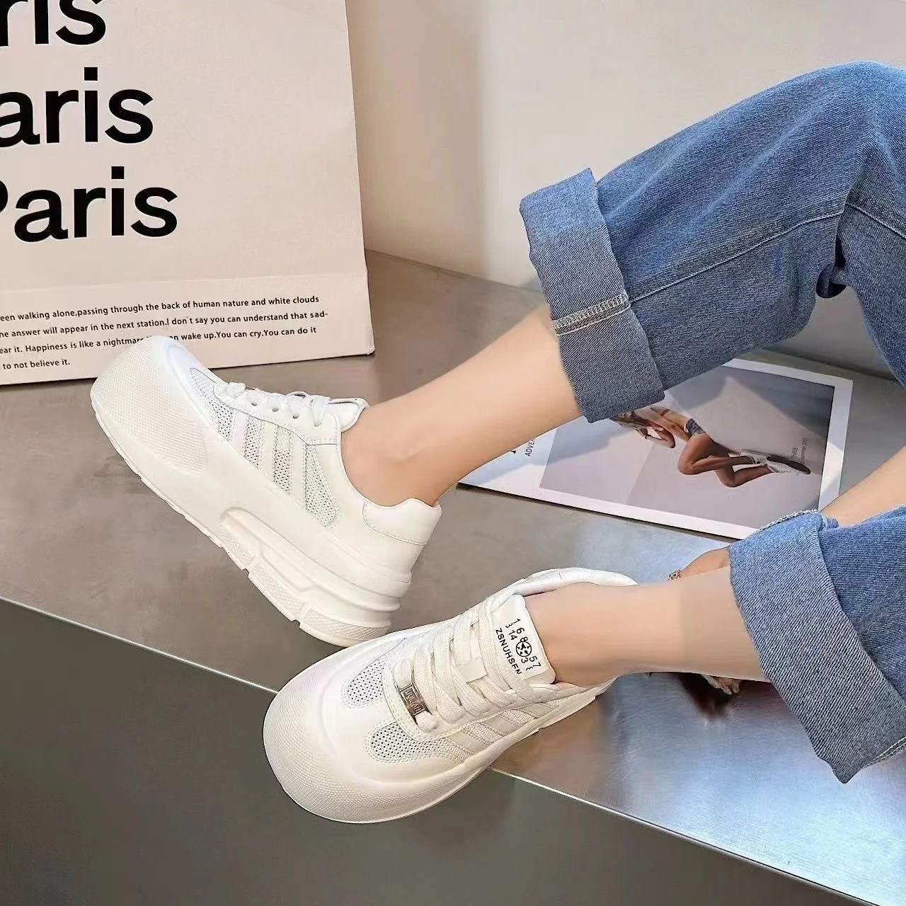 Damen Komfortable Sneakers mit rutschfester Sohle und atmungsaktivem Mesh-Obermaterial Heidi Mode - Image 2