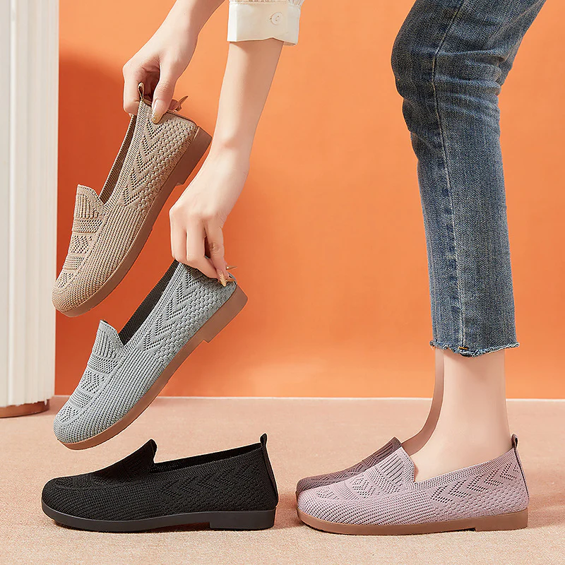 Damen Komfortable Strick-Slipper mit elastischem Einstieg und rutschfester Sohle Heidi Mode - Image 3